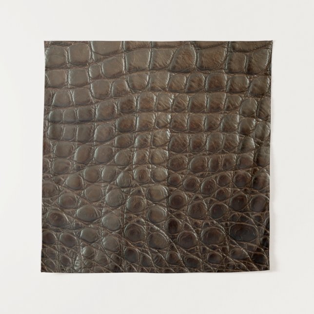 Genuine brown alligator leather, close up to show  tapestry (Front)