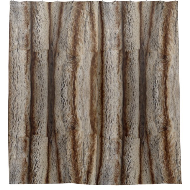 GENUINE CHINCHILLA FUR LOOK SHOWER CURTAIN (Front)