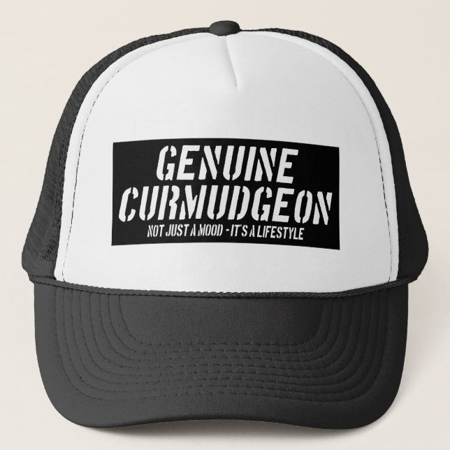 Genuine Curmudgeon Just A Mood It's A Lifestyle Trucker Hat (Front)