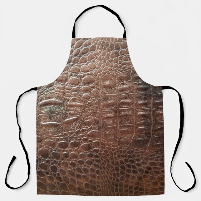 Genuine leather texture backgroundr close-up, embo apron (Front)