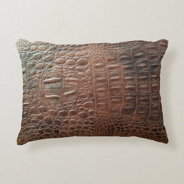 Genuine leather texture backgroundr close-up, embo decorative cushion (Front)