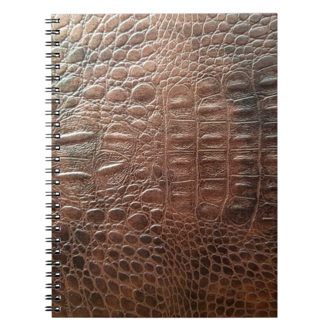 Genuine leather texture backgroundr close-up, embo notebook (Front)