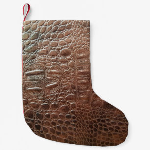 Genuine leather texture backgroundr close-up, embo small christmas stocking