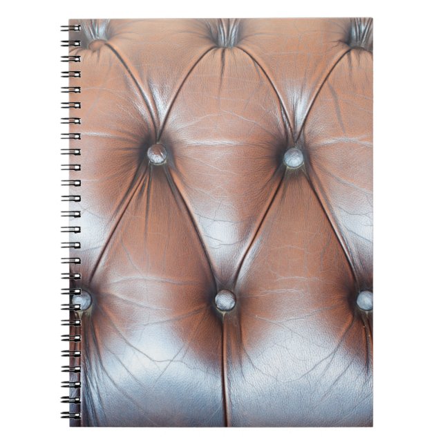 Genuine leather upholstery background,  luxury dec notebook (Front)