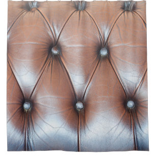 Genuine leather upholstery background,  luxury dec shower curtain