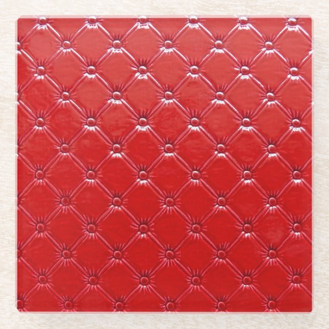 Genuine Leather Upholstery: Versatile Decor Glass Coaster (Front)