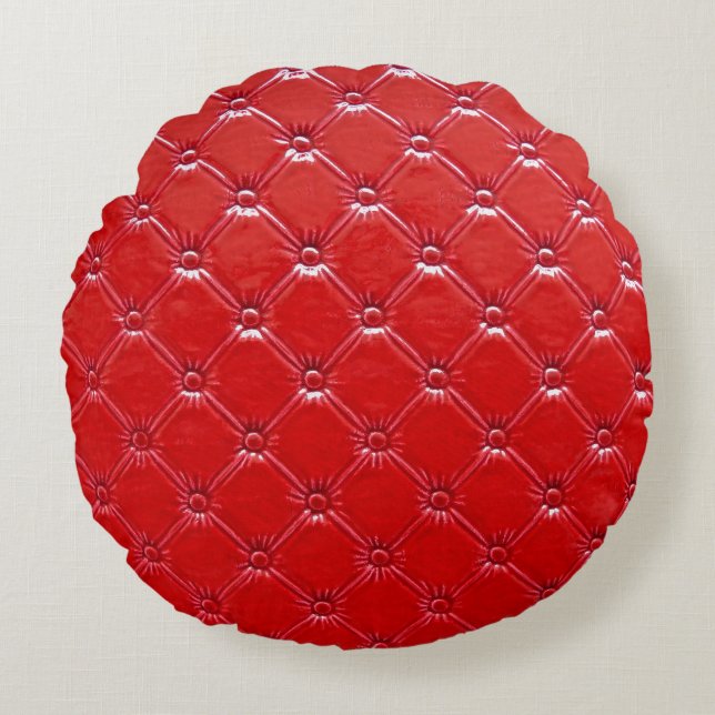 Genuine Leather Upholstery: Versatile Decor Round Cushion (Front)