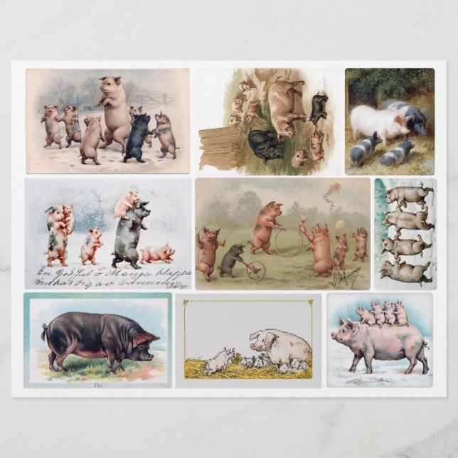 Genuine (not AI) Victorian Era Cute Pig Ephemera (Front)