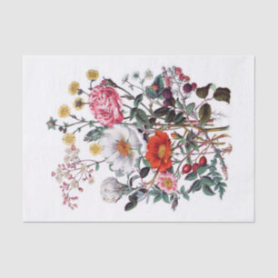 Genuine (not AI) Vintage Botanical Flowers Tissue Paper