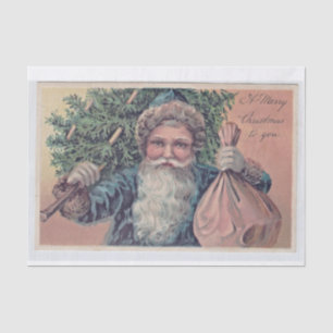 Genuine (not AI) Vintage Large Santa Postcard Tissue Paper