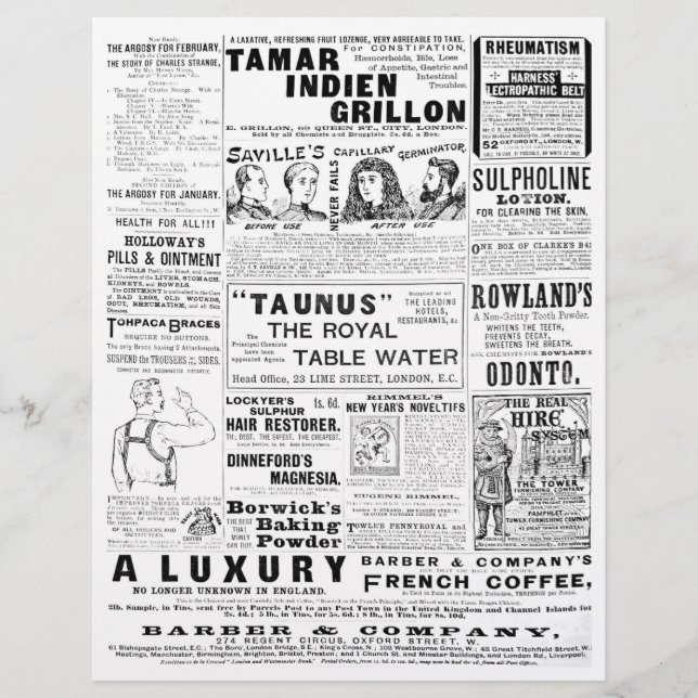 Genuine (not AI) Vintage Quack Newspaper Ads (Front)