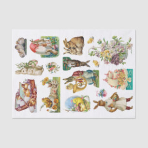 Genuine (not AI) Vintage Victorian Easter Scrap Tissue Paper