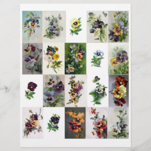 Genuine (not AI) Vintage Victorian Era Pansies