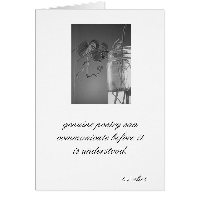 "Genuine poetry...T. S. Eliot (Front)