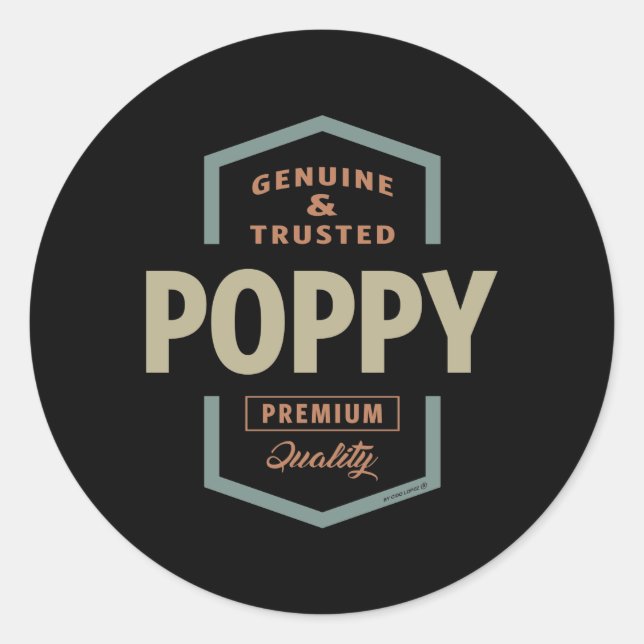 Genuine Poppy Classic Round Sticker (Front)
