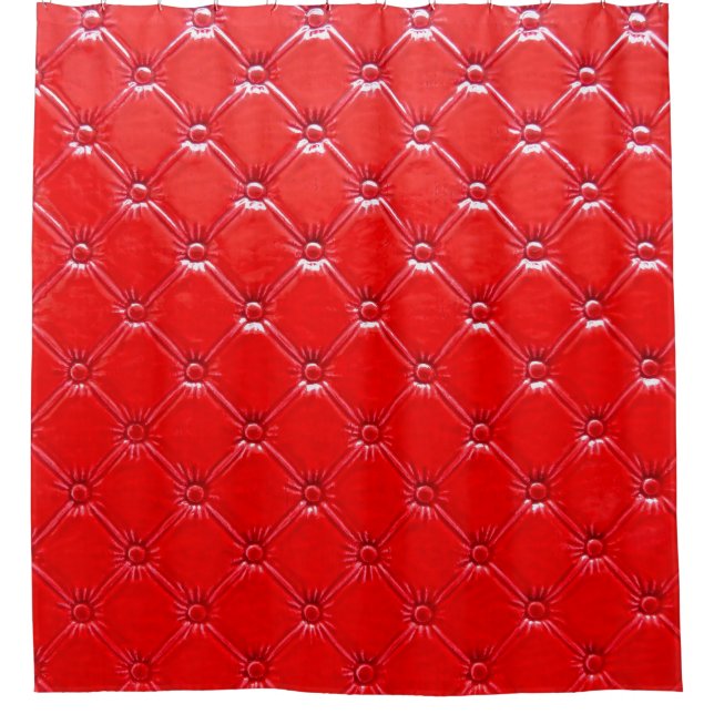 Genuine red leather upholstery. shower curtain (Front)