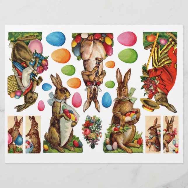 Genuine Victorian Era Easter Rabbit Images (Front)