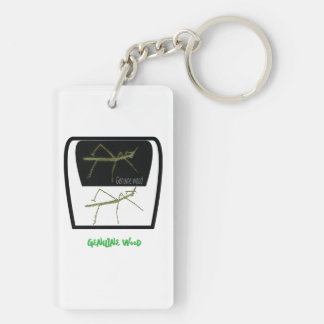 Genuine Wood Acrylic Lake Key Ring