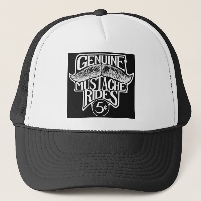 GenuineMustacheRides.jpg Trucker Hat (Front)