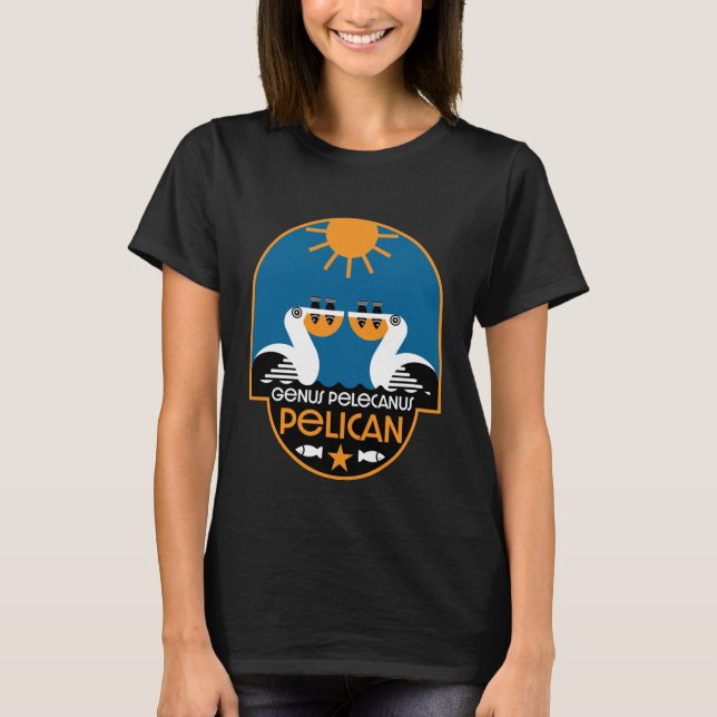 Genus Pelecanus Bird Art T-Shirt (Front)