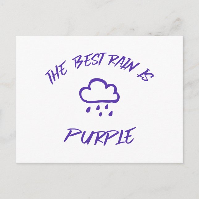 GenX The Best Rain is Purple  Holiday Postcard (Front)