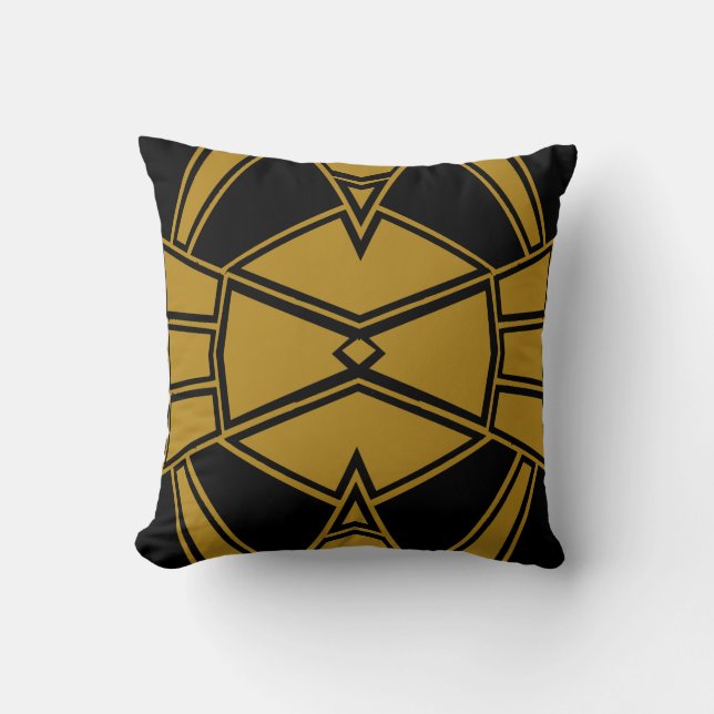 Geo #715 Gold Cushion (Front)