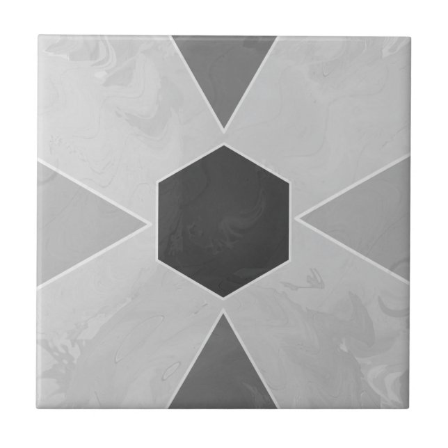 Geo Abstract Pastel Marble Gray Tile (Front)