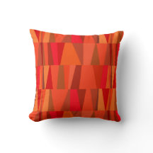 Geo Abstract Triangle Patchwork | fiery orange red