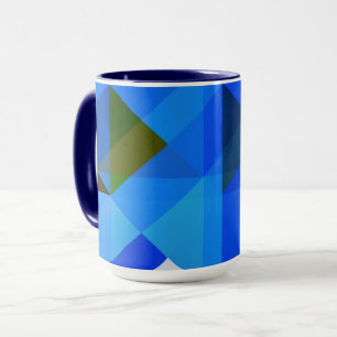 Geo Art Blue Colour Block Mug