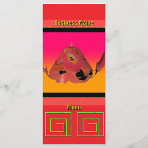 Geo Bamboo Maze Teapot Red Caterer's  Menu