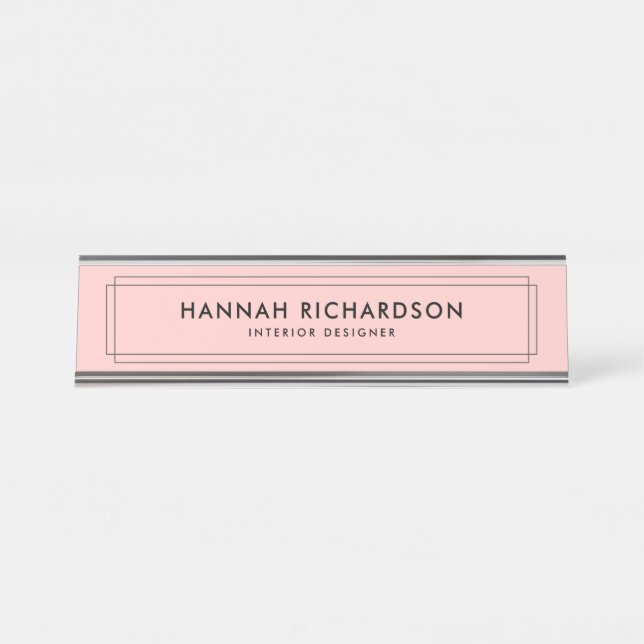 Geo Chic | Personalised Desk Name Plate (Front)