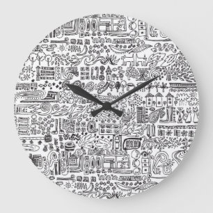 Geo design abstract pattern. large clock