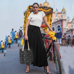 Geo diagonal triangle tote bag