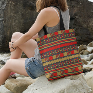 Geo ethnic aztec tote bag