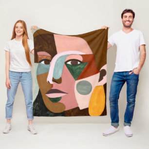 Geo Face Fleece Blanket