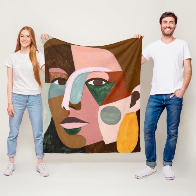 Geo Face Fleece Blanket (In Situ)