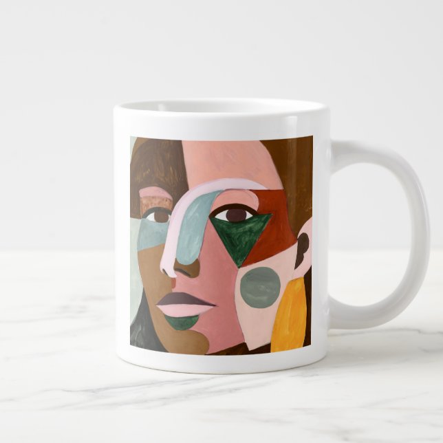 Geo Face Large Coffee Mug (Right)