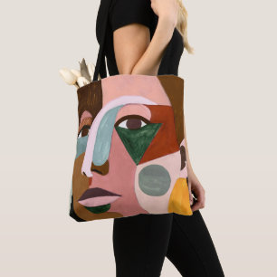 Geo Face Tote Bag