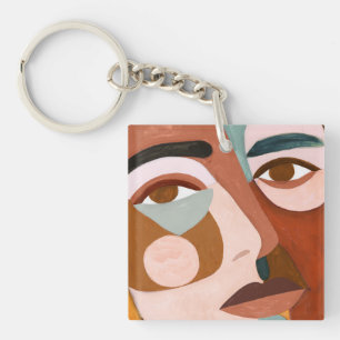 Geo Face Upclose Key Ring