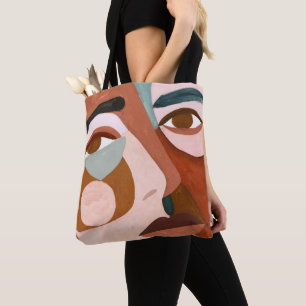 Geo Face Upclose Tote Bag