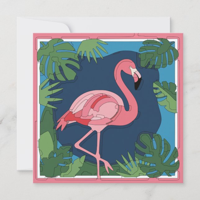 Geo Flamingo Card (Front)
