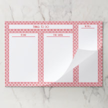 Geo Floral Red and Pink Large Tearaway Paper Pad