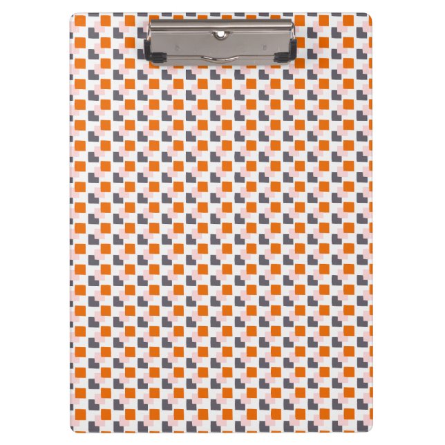 Geo Focus Orange Grey Clipboard (Front)