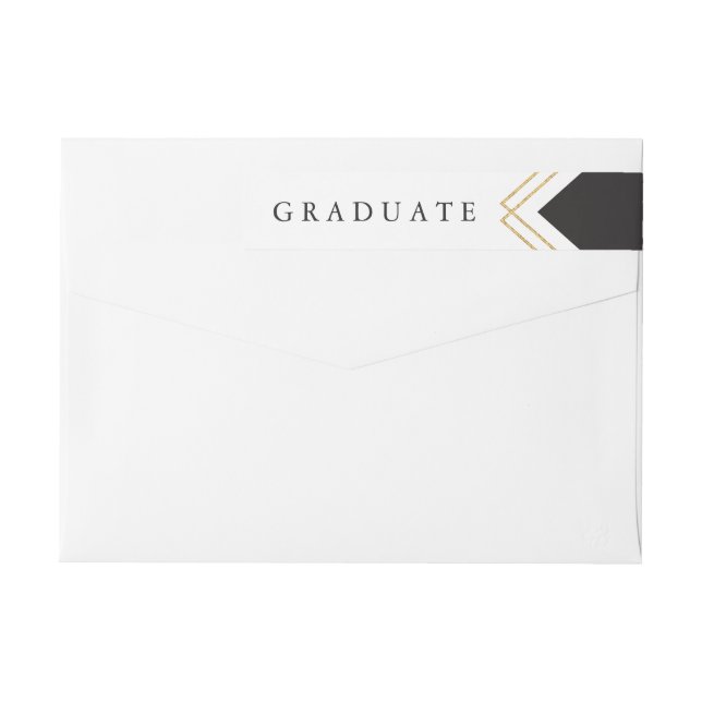 Geo Graduation faux foil return address label (Back)
