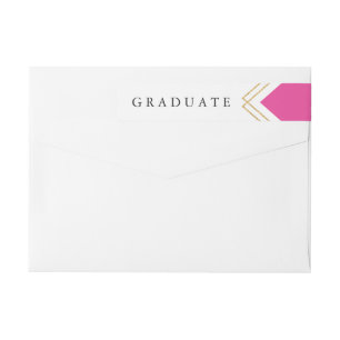 Geo Graduation faux foil return address label