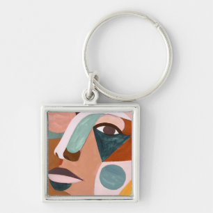 Geo Half Face Key Ring