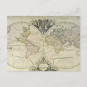 Geo-Hydrographic Mappamonde Postcard