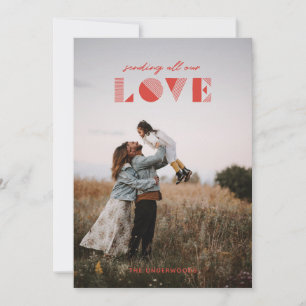 Geo Love Overlay Valentine's Day Card - Red