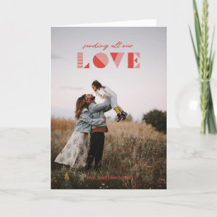 Geo Love Overlay Valentine's Day Card - Red