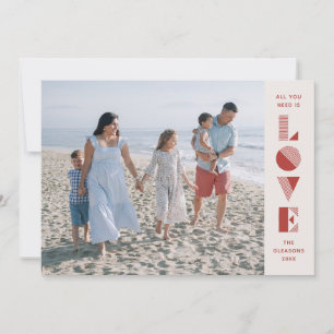 Geo Love Valentine's Day Photo Card - Cherry